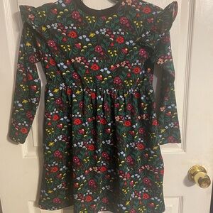 EUC Girls Hanna Andersson Long Sleeve Floral Dress 140 Size 10